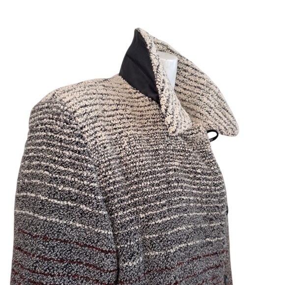 Vintage Liliane G. Hayes Trim Leather Wool Alpaca Women's Coat Handwoven Jinx - Picture 2 of 15